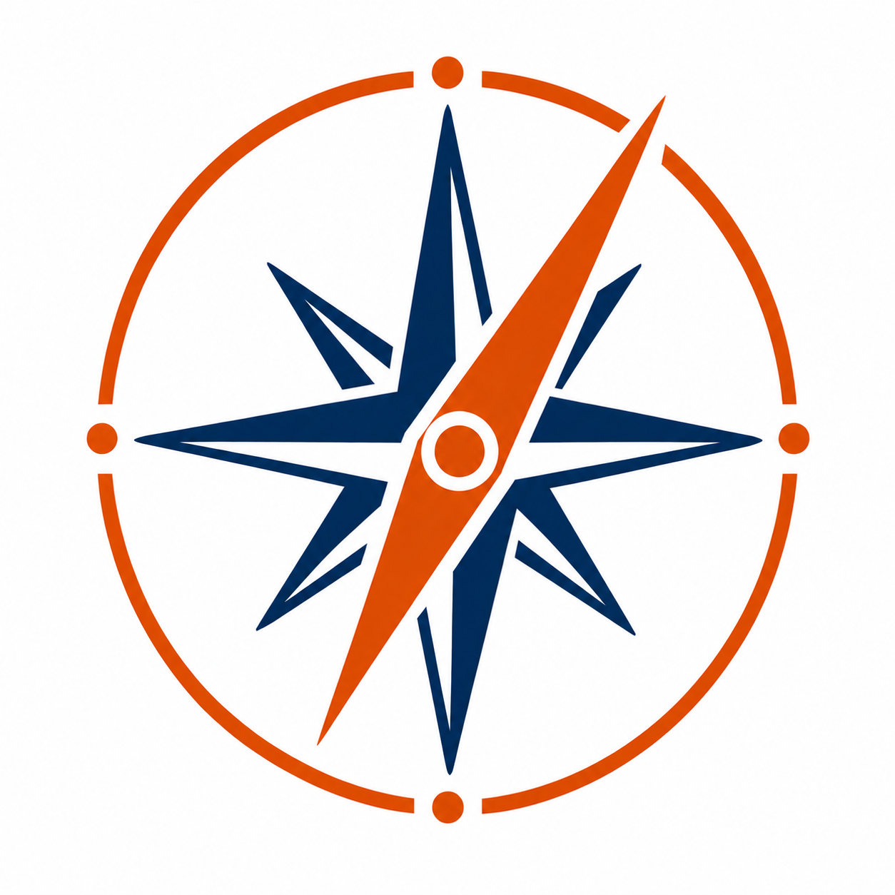 Logo s kompasem metaforicky ukazující novy směr v životě
